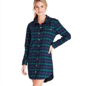 Vineyard Vines Plaid Flannel Sleep Shirt Dress | Size L | Like New